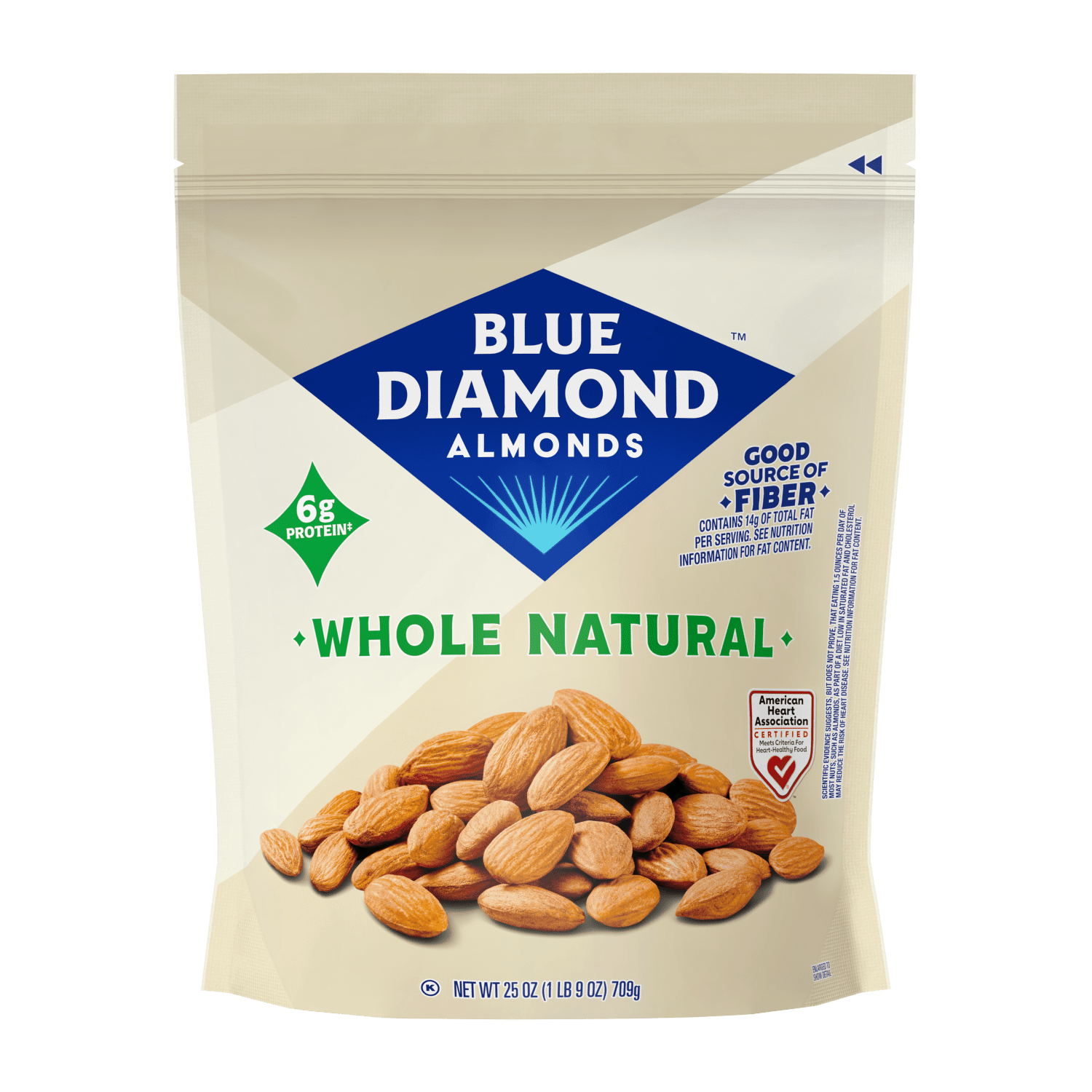 Blue Diamond Almonds, Whole Natural Raw Almonds Perfect for Gluten Free Snacking, 25 oz.