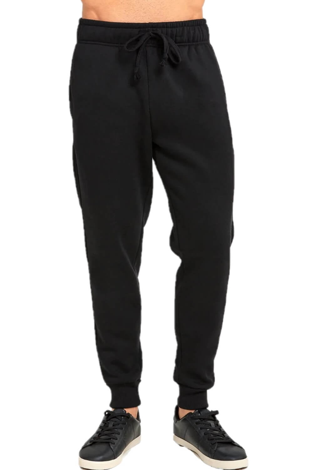 Men's Heavy Sweatpants Fleece Lined Joggers with Pockets, Black XL, 1