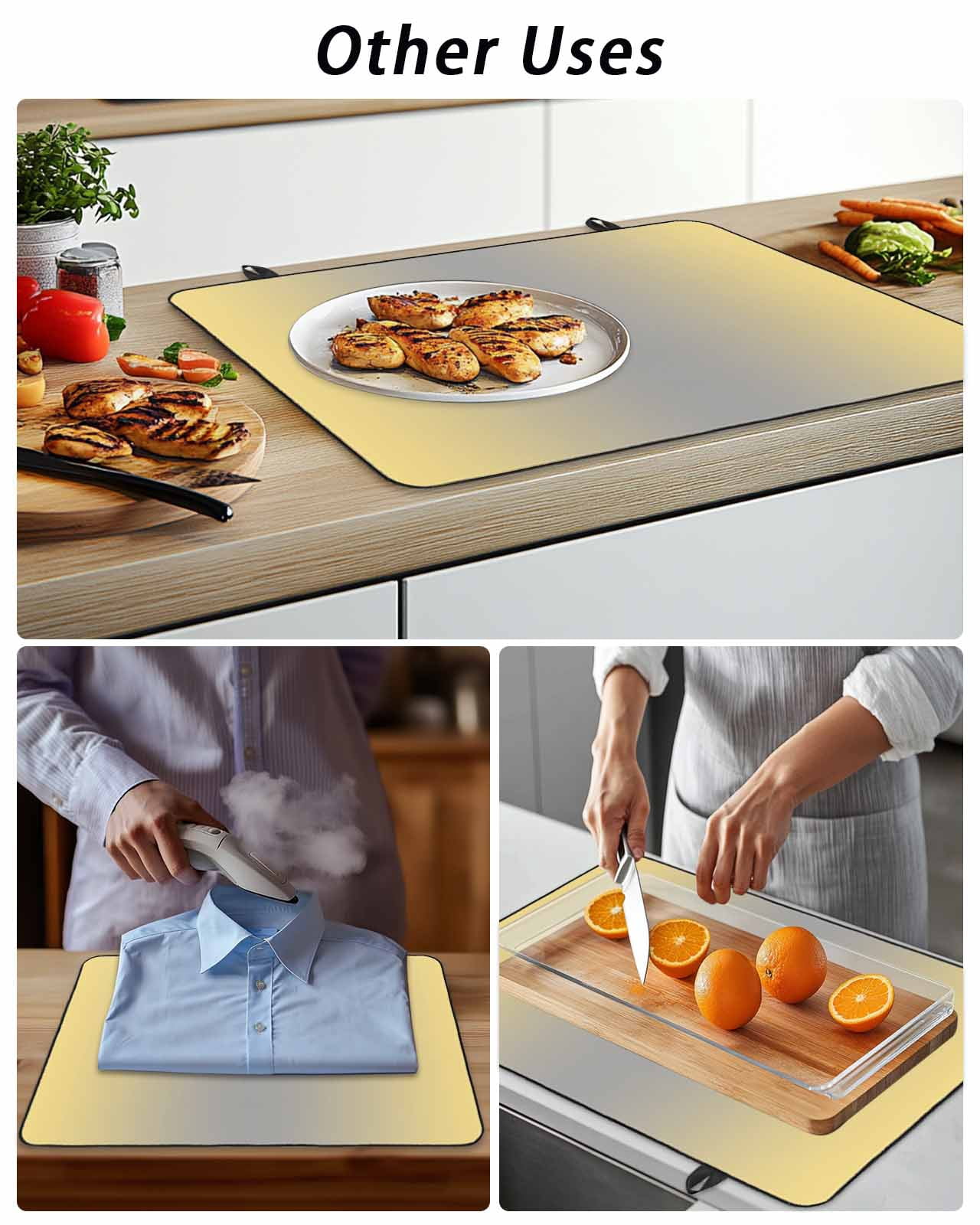 Stove Top Covers for Electric Stove, Yellow Gray Ombre Glass Stovetop Cover Protector, Modern Gradient Abstract Art Induction Cooktop Protector Oven Mat for Kitchen Countertop 28.5"x20.5"