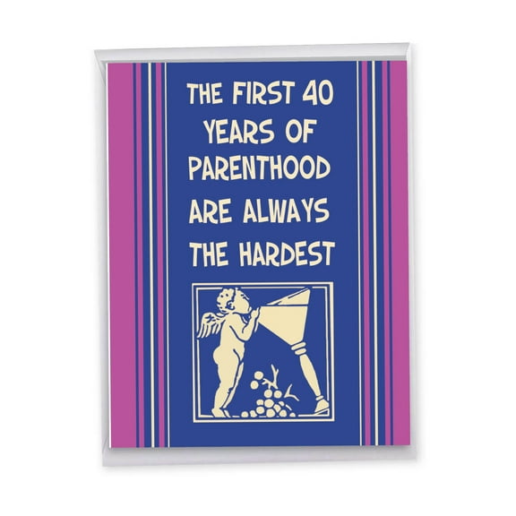 1 Jumbo Funny Happy Mother's Day Greeting Card (8.5 x 11 Inch) - first 40 Moms day J0074