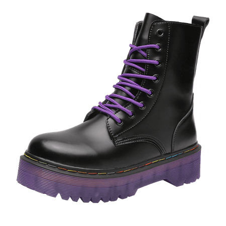 

Women s Fashion Platform Lace Up Combat Boots Ankle High Side Zipper Boots Women s Footwear