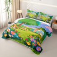thumbnail image 3 of Erosebridal Cartoon Camping Camper Quilt King,Colorful Flowers Blossom King Coverlet Set For Girls Kids,3 Pieces, 3 of 7