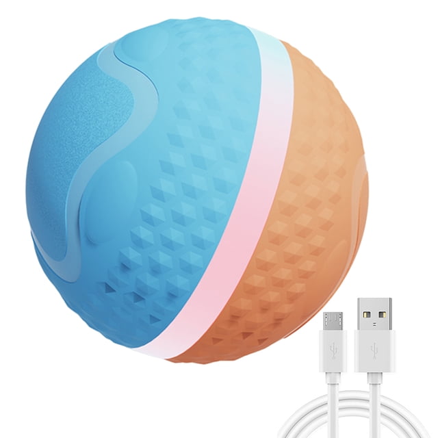 Pelota interactiva recargable por USB para perros FLhrweasw azul naranja