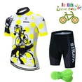 thumbnail image 1 of Summer KIDS Cycling jersey Wear Strap Suit Set Ropa with Gel Pad MTB Bicycle Children Child boys, 1 of 3