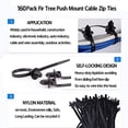 thumbnail image 5 of 160 Pcs Nylon Push Mount Cable Zip Ties Self Locking Wire Strap 5 Sizes, 5 of 10