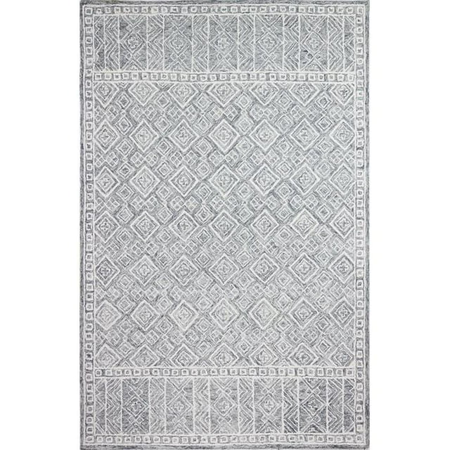 Bashian R131-SLA-5X7.6-AL119 Tapis Collection Valencia 5 Pi. x 7 Pi. 6 Po. Transitionnel 100 pour Cent Laine Tufté Main, Ardoise