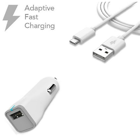 Huawei Honor Note 8 Charger Fast Type-C USB 2.0 Cable Kit by Ixir - {Fast Car Charger + Type-C Cable}