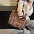 thumbnail image 4 of Leopard Print Large-Capacity Canvas Tote Bag, Stylish & Versatile for Daily Commute & Shopping, Brown Canvas with Leopard Print, Women's Ba, 4 of 7