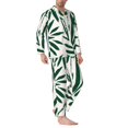 thumbnail image 2 of Balery Palm Branch With Leaves Pijama para Hombre de Dos Piezas con Manga Larga, Conjunto de Dormir y Descanso Suave con Bolsillos-Large, 2 of 7