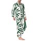 thumbnail image 2 of Balery Palm Branch With Leaves Pijama para Hombre de Dos Piezas con Manga Larga, Conjunto de Dormir y Descanso Suave con Bolsillos-Small, 2 of 7