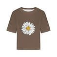 thumbnail image 4 of Blouses for Women Drop Shoulder Round Neck Oversized Crop Tops Workout Tops Tees, 4 of 11