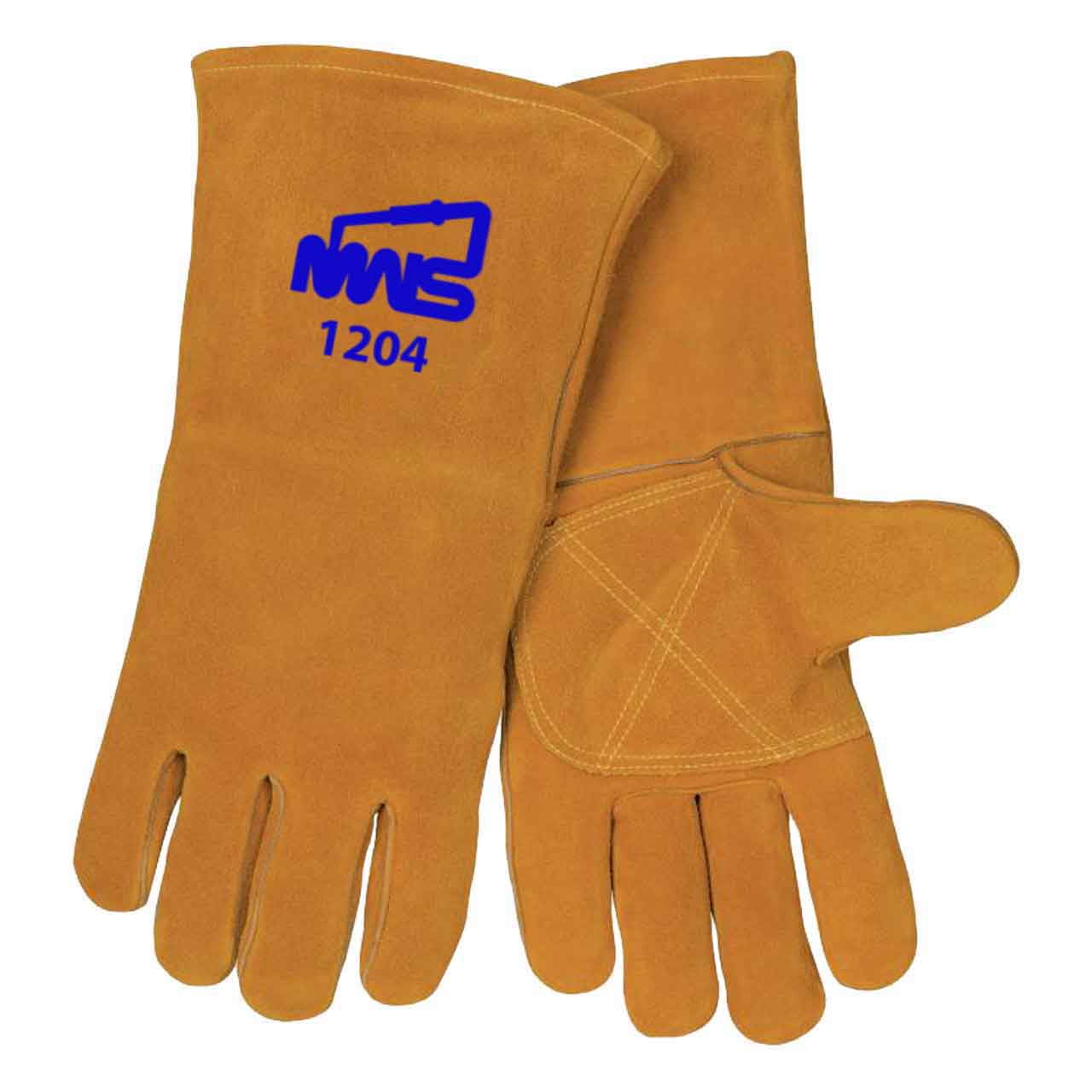 Tillman 1204 Double Reinforced Leather Palm Welding Gloves, MWS Logo