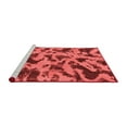 thumbnail image 2 of Ahgly Company Machine Washable Indoor Square Abstract Red Modern Area Rugs, 4' Square, 2 of 4