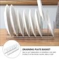 thumbnail image 3 of IBASETOY 1Pack Silver Iron Dinner Plate Storage Rack Organizing for Families, 3 of 8
