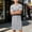 Gray, variant on Men Summer Thin Long Sleeve Crew Neck Nightgown With Waist Tie & Side Pockets, Breathable Loose Fit Casual Soft Full Length Home Sleep Robe White XXL