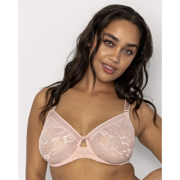 Curvy Couture No Show Lace Unlined Underwire Bra