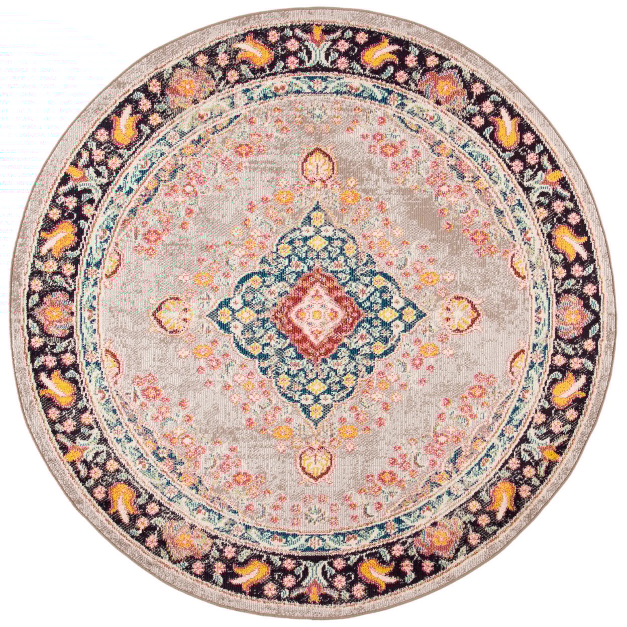 thumbnail image 5 of SAFAVIEH Madison Sonam Oriental Runner Rug, Grey/Fuchsia, 2'3" x 8', 5 of 11