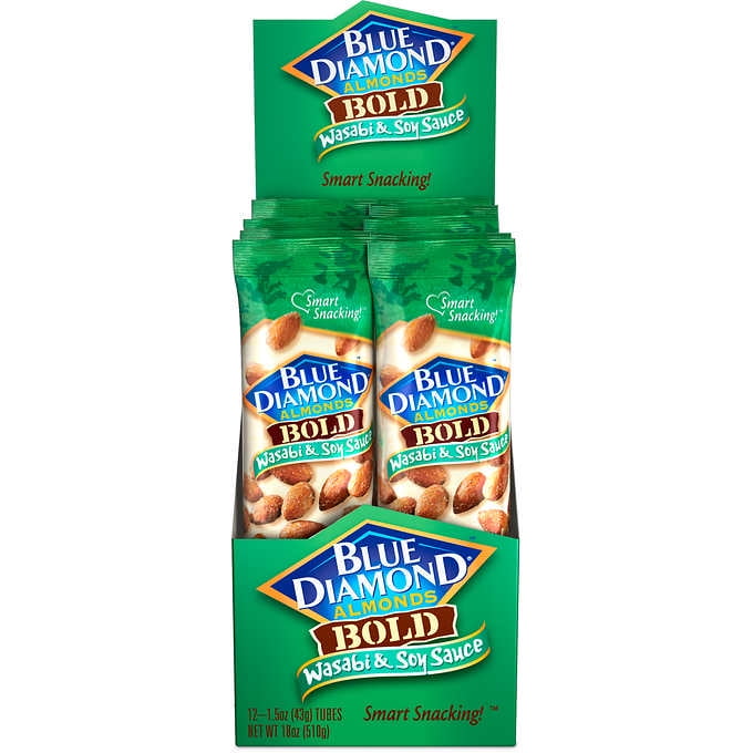 Blue Diamond Almonds, Bold Wasabi & Soy Sauce, 1.5 oz, 12 ct