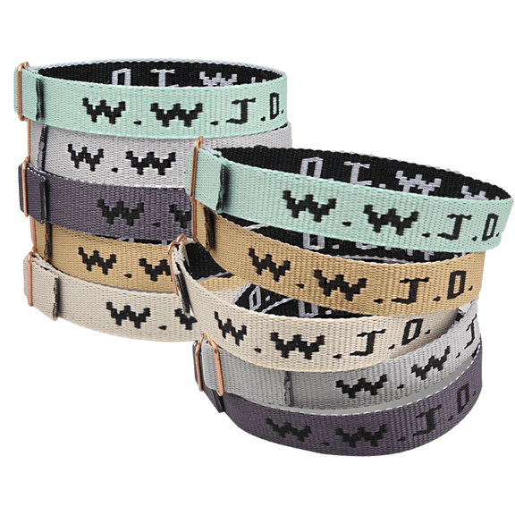 WWJD Bracelets Set, 10 Piece, Webbing What Would Jesus Do Bracelets Christian Handmade Colorful Adjustable Religious Woven Wristbands for Fundraisers
