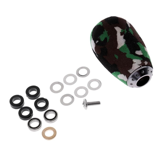 Carrete de Pesca Metal Y Perilla de EVA Reemplazo 2 Rodamientos de Bolas Baitcasting Handle Reel Knob DIY Verde Macarena Perilla de la manija del carrete de pesca
