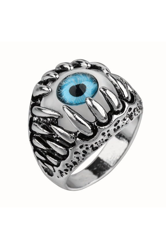 Hip Hop Style Evil Eye Demon Ring, Unisex Punk Fashion Alloy Single Ring, No Precious Metal Plating, Trendy Statement Jewelry,9