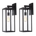 thumbnail image 1 of Candelabros para exteriores Faymart, 46 cm, metal negro y vidrio, paquete de 2, 1 of 8