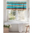 thumbnail image 4 of Vintage Turquoise Valances for Windows Brown Gradient Abstract Wood Grain Valance Rod Pocket Light Filtering Short Window Treatments Curtains for Kitchen Bathroom Living Room Bedroom, 42 x 12 Inch, 4 of 7