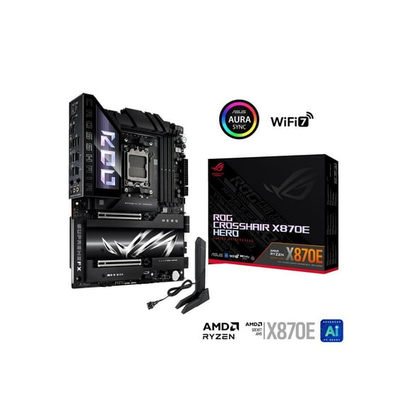 Asus ROG Crosshair X870E HERO Gaming Desktop Motherboard - AMD X870E Chipset - Socket AM5 - ATX (rogcrosshairx870ehero)