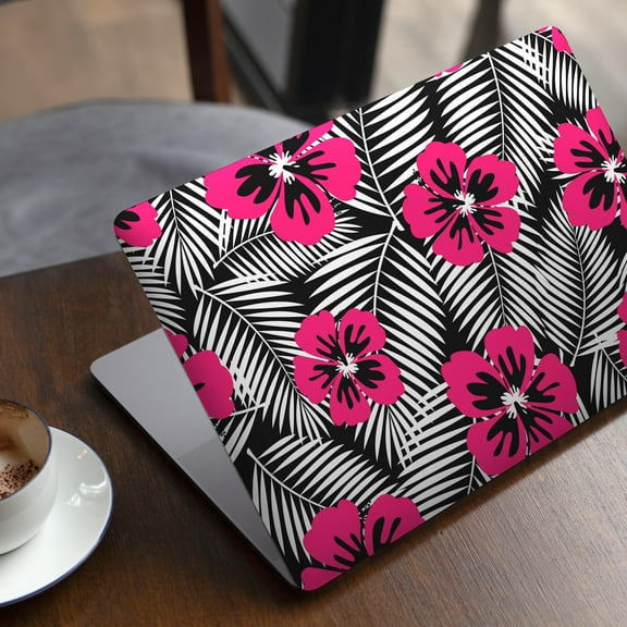 DesignSkinz Tropical Summer Hot Pink Floral Full-Body Skin Decal Wrap Cover for MacBook 12" Retina (A1534)