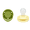 Green Yellow, variant on CutiePlusU Adult Sized Pacifier Round Shape 2 Pack Pink Blue