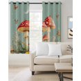 thumbnail image 2 of Sage Green Mushroom Blackout Curtains for Bedroom/Living Room, Thermal Insulated Kitchen Curtains, Spring Summer Floral Botanical Moon Grommet Darkening Window Treatment Drapes 27.5"x39"x2, 2 of 8
