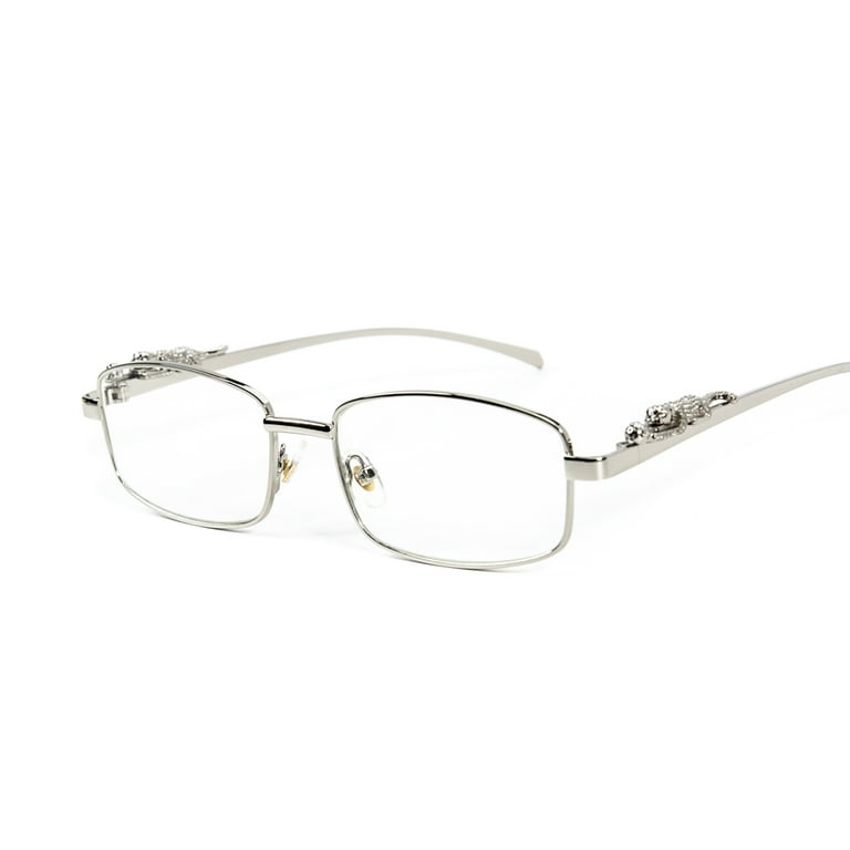 Narrow Square Silver Metal Wire Frames Vintage Small Unisex Trendy