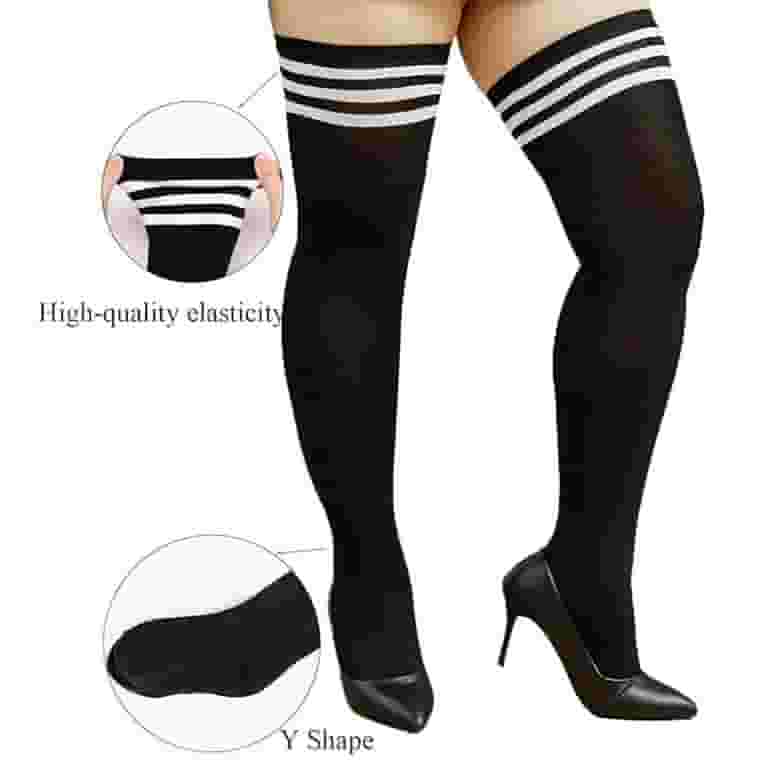 ロピア 爆買い Over Size Plus L-XXL Pairs 3 Knee in Stockings High Thigh Clothing
