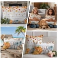 thumbnail image 5 of Orange Pumpkin Fall Outdoor Waterproof Pillow Covers, Thanksgiving Sunflower Maple Leaves Autumn Decorative Square Throw Pillowcase Sofa Cushion Sham for Patio/Couch/Chair, 18"x18" 2 Pack, 5 of 8