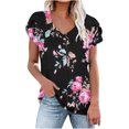 thumbnail image 2 of Fiudx Tops para Mujer Blusa Informal de Manga Corta con Cuello En V y Estampado de Moda para Mujer, 2 of 4