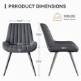 thumbnail image 6 of ClinQ Modern Upholstered Dining Chairs Set of 2, Thickened Cushion Kitchen & Dining Room Chairs with Metal Legs, Darkgray, 6 of 7
