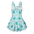 thumbnail image 5 of Uourmeti Girls' One Piece Skirted Swimsuit - Ocean Turtle & Marine Life Print | Quick Dry, Stretchy Swim Dress for Beach & Pool Vacations, 5 of 8