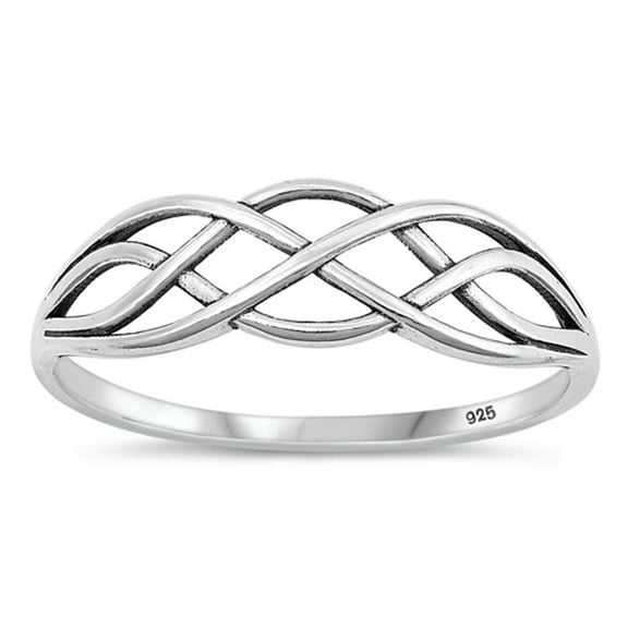 Classic Celtic Ring .925 High Polished Sterling Silver Band Jewelry Female Male Unisex Size 4