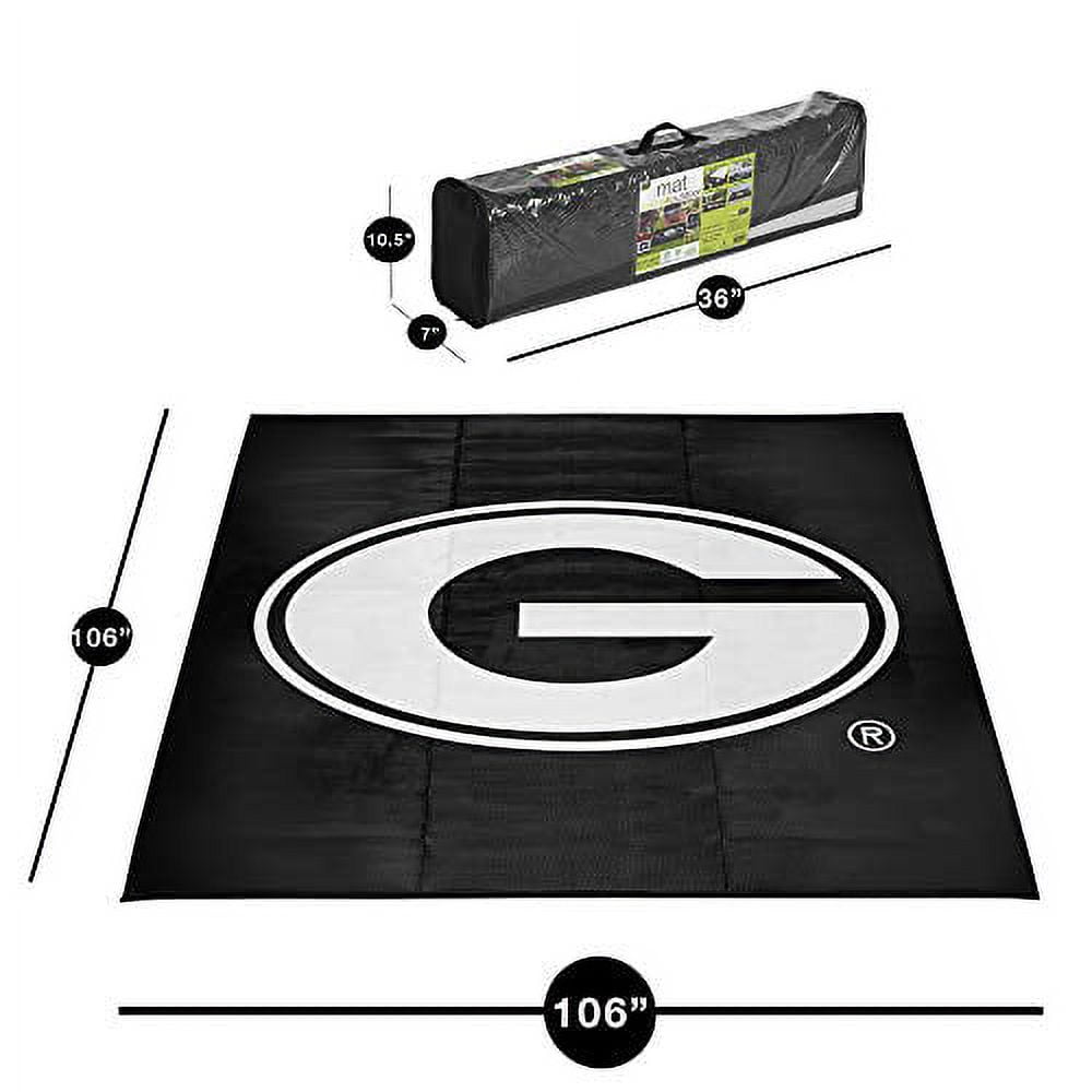 Smart Design Collegiate Tailgate Picnic Patio Mat - 9 x 9 Feet - Black & White Colors - Georgia Bulldogs