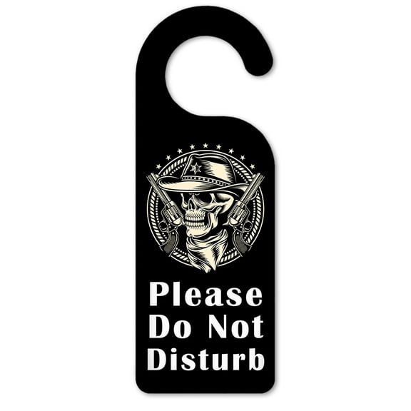 Do Not Disturb Door Knob Hanger Sign - Sheriff Skull