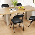 thumbnail image 4 of Bingirl 4-Pack Padded Folding Chairs: Portable, Stackable, and Foldable with Soft Padded Cushion and Back, Commercial Seat with Metal Frame for Office, Wedding, Dining, and Outdoor Use, Black, 4 of 6