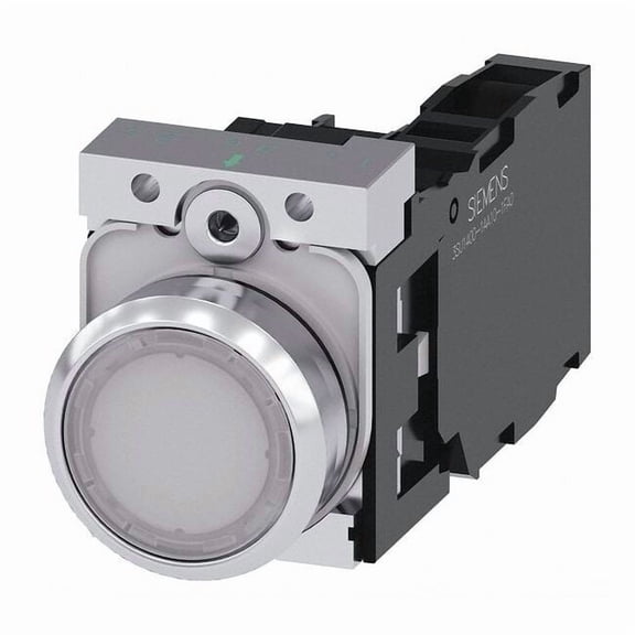 Siemens Illuminated Push Button,White,22mm,LED 3SU1152-0AB60-1FA0