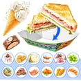 thumbnail image 7 of ANHXN  Paper Food Boat Trays Mexican Party Decorations, Disposable Kraft Paper Food Serving Tray Boat Plate for Snack Popcorn Sandwich Burger BBQ Hot Dogs Taco Fries Nacho, 7 of 7