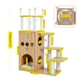thumbnail image 5 of Pefilos 49" Cat Condo for Multiple Cats Wood Cat Tree Modern Cat Tower Kitten Large Space Capsule Nest Cat Bed, Beige, 5 of 13