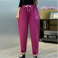 thumbnail image 5 of safuny Women's Pants Solid Color Fashion Full Length Trousers Comfy Lounge Casual Pencil Pants for Lady Wife Daughter Girlfriend Red XXXXL, 5 of 5
