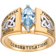 Freestyle, Women's Yellow Celebrium Celtic Marquise Birthstone Class Ring, Personalized, High School or College Graduation