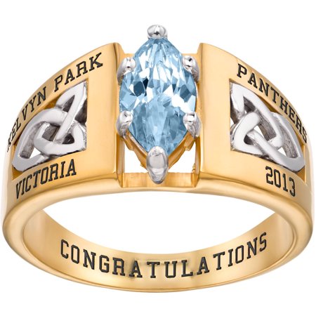 Freestyle, Women's Yellow Celebrium Celtic Marquise Birthstone Class Ring, Personalized, High School or College Graduation