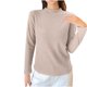 thumbnail image 4 of Ropa interior térmica para mujer, camiseta interior de cuello redondo de color liso, ropa interior térmica de terciopelo, pijama de poliéster para mujer, 4 of 4