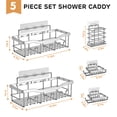 thumbnail image 7 of Shower Caddy, Shower Shelves 5 Pack, Adhesive Shower Organizer for Bathroom & Kitchen, No Drilling, Large Capacity, Rustproof SUS304 Stainless Steel Bathroom Organizer, Bathroom Accessories, Silver, 7 of 7