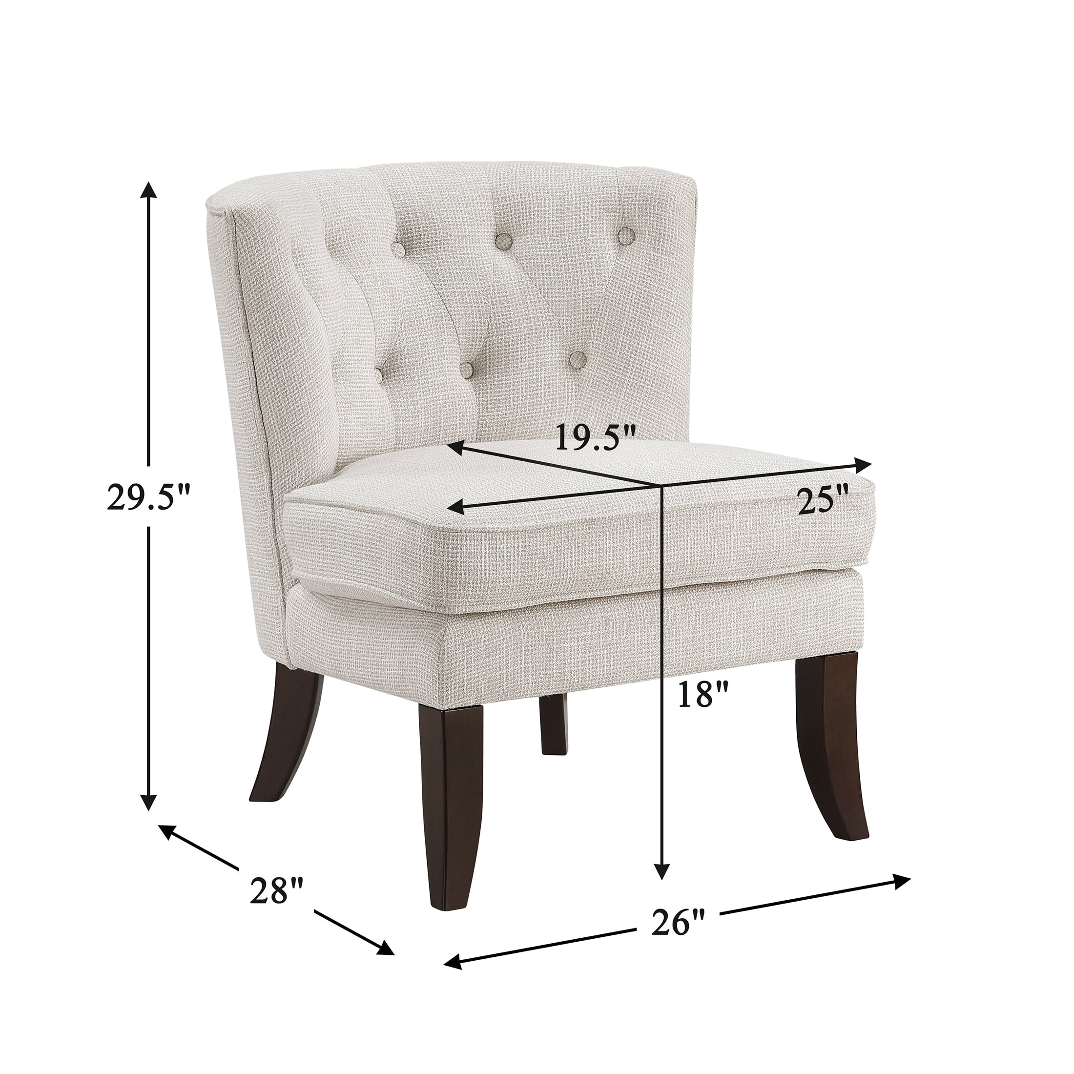 OakvillePark Crestbourne Textured Fabric Button Tufted Back Accent Chair, Beige